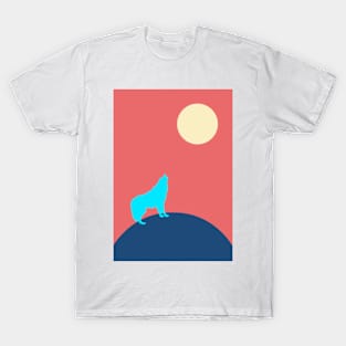 Wolf in the full moon night T-Shirt